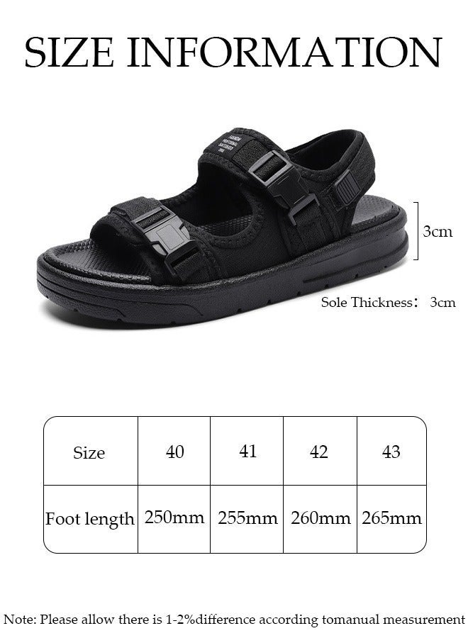 DUNISO Men's Sandals Lightweight Slide Sandal with Non-slip Soles Thick Sole Beach Sandal Open Toe Breathable Slip-on Sandal House Flat Sandal for Indoor and Outdoor - Image 4