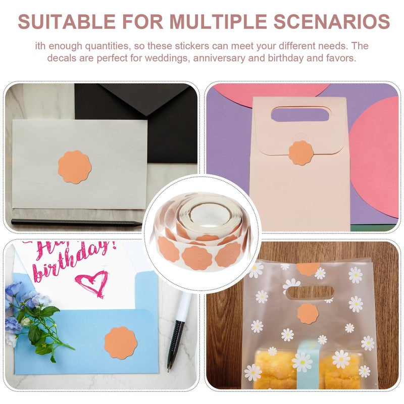 Embossed Self Adhesive Wedding Stickers Pink 3cm Roll Envelope Seal Labels - Image 4