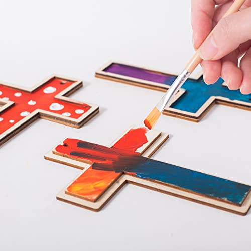 Cregugua 12 Pack Unfinished Poplar Plywood Wooden Cross for DIY Crafts - Image 2