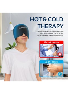 AllSett Health AllSett Health Migraine Relief Cap - Cold Headache Hat for Migraine | Headache Mask & Migraine Hat - Hot and Cold Therapy Cap for Puffy Eyes, Tension, Sinus and Stress Relief  - Image 4