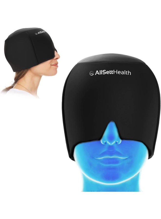AllSett Health AllSett Health Migraine Relief Cap - Cold Headache Hat for Migraine | Headache Mask & Migraine Hat - Hot and Cold Therapy Cap for Puffy Eyes, Tension, Sinus and Stress Relief - Image 1