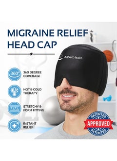 AllSett Health AllSett Health Migraine Relief Cap - Cold Headache Hat for Migraine | Headache Mask & Migraine Hat - Hot and Cold Therapy Cap for Puffy Eyes, Tension, Sinus and Stress Relief  - Image 2