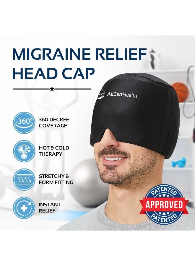AllSett Health AllSett Health Migraine Relief Cap - Cold Headache Hat for Migraine | Headache Mask & Migraine Hat - Hot and Cold Therapy Cap for Puffy Eyes, Tension, Sinus and Stress Relief - Image 2