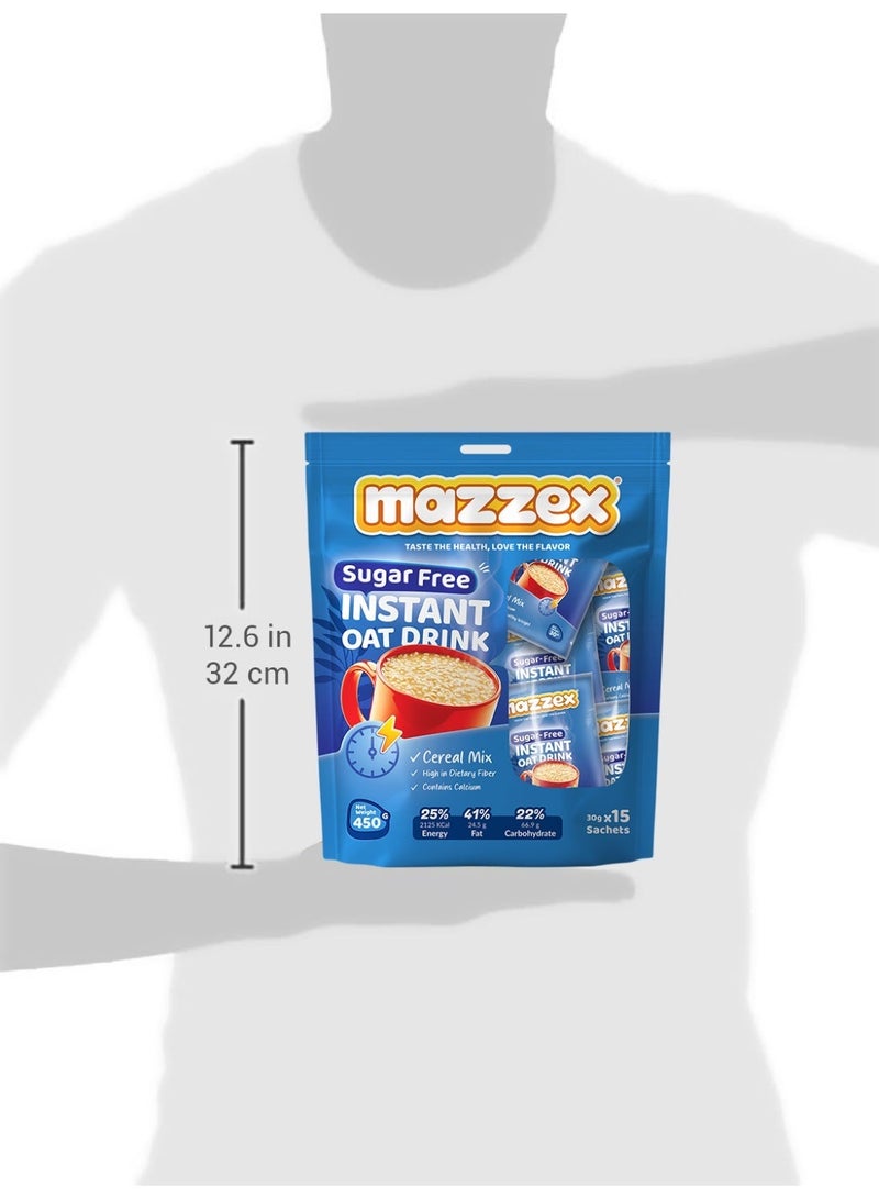 Mazzex Sugar-Free Instant Oat Drink, 15 Sachets, 450g, High in Dietary Fibre - Image 4