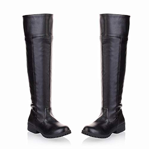 ACE SHOCK Men's Cosplay Boots Knee High Equestrian Riding Tall Boots Costume Shoes (10, Black) - Image 2