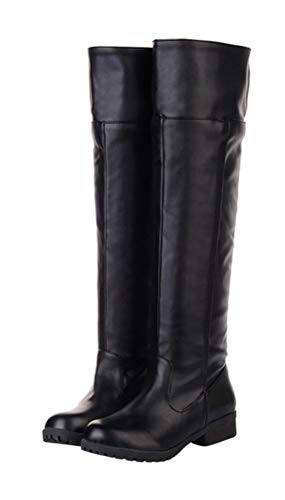 ACE SHOCK Men's Cosplay Boots Knee High Equestrian Riding Tall Boots Costume Shoes (10, Black) - Image 5