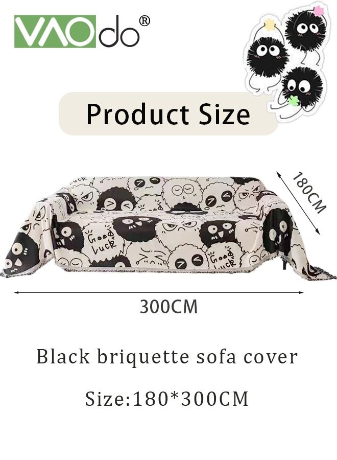 VAOdo 3 Seat Simple Spread Sofa Cover Soft Four Seasons Universal Sofa Cover For Cushion Sofa For Dog Cat Pet Sofa Cover Multifunctional Furniture Protective Cover 180*300 CM - Image 2