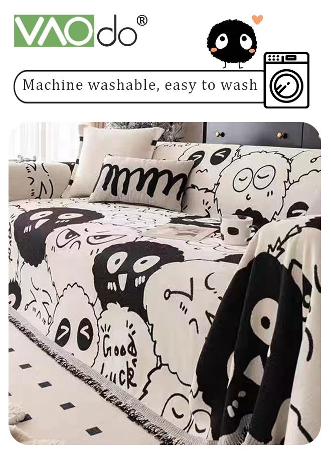 VAOdo 3 Seat Simple Spread Sofa Cover Soft Four Seasons Universal Sofa Cover For Cushion Sofa For Dog Cat Pet Sofa Cover Multifunctional Furniture Protective Cover 180*300 CM - Image 3