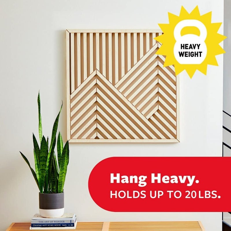 Command Command 20 lb XL Heavyweight Picture Hanging Strips 16 Pairs (32 Command Strips), Damage Free Hanging Picture Hangers, Heavy Duty Wall Hanging Strips for Home Decor, White Adhesive Strips - Image 3