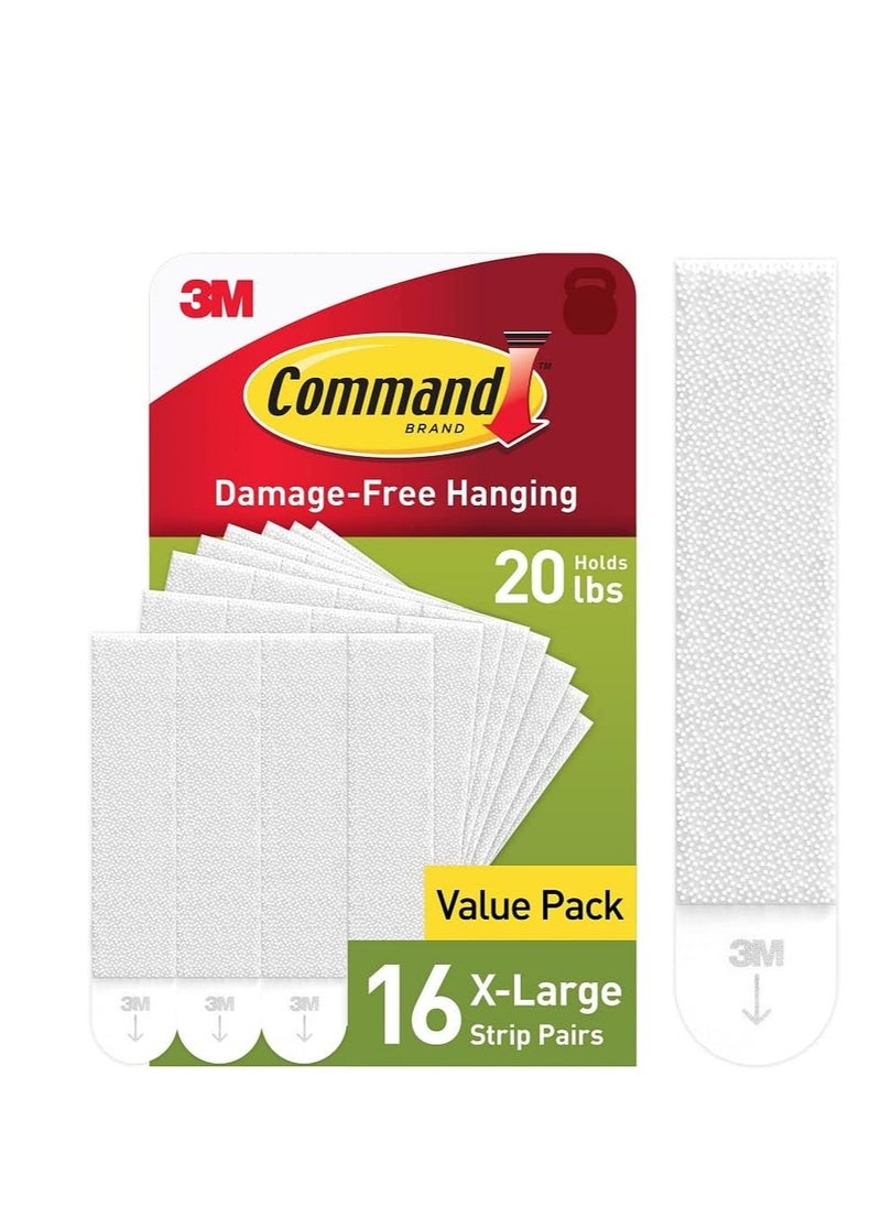 Command 20 Lb XL Heavyweight Picture Hanging Strips, Damage Free Hanging Picture Hangers, Heavy Duty Wall Hanging Strips for Living Spaces, 16 White Adhesive Strip Pairs - pzsku/ZBF42D45F8071041BDC33Z/45/_/1718102645/58fbc827-06a6-4aa5-986d-c7e1573751e5