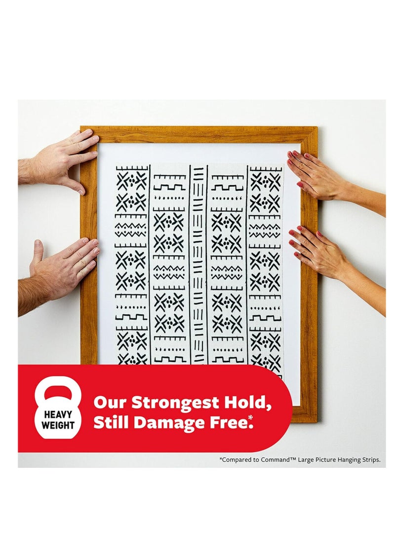 Command شرائط تعليق الصور الثقيلة Command 20 رطل XL 16 زوج (32 شريط Command) ، حاملات صور بدون ضرر ، شرائط تعليق حائط ثقيلة للديكور المنزلي ، شرائط لاصقة بيضاء - Image 3