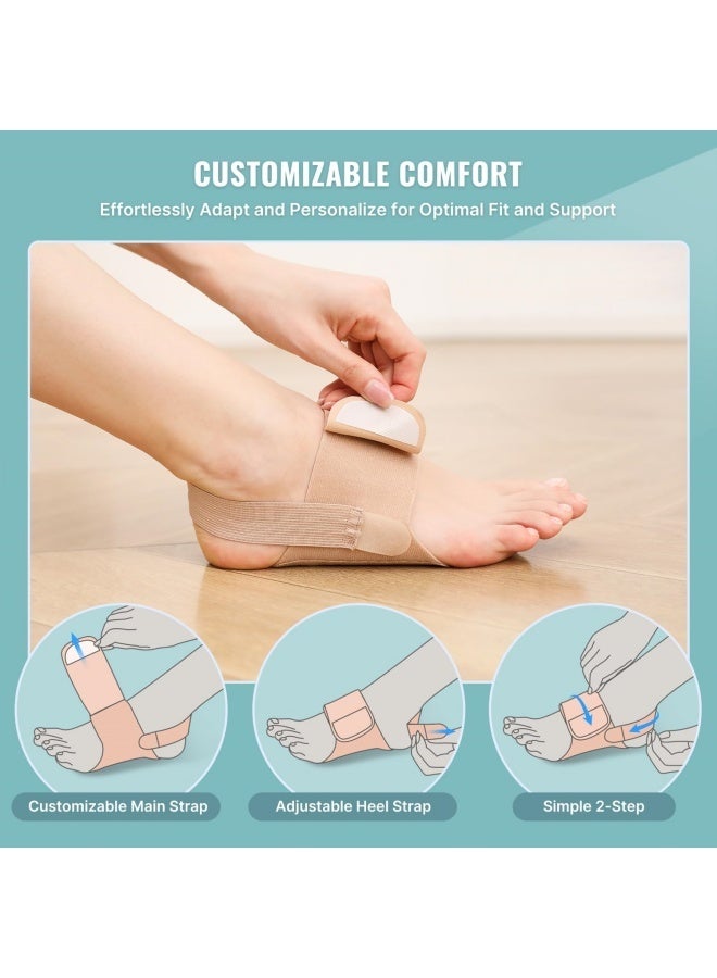 2 Pcs Arch Support Braces for Plantar Fasciitis Relief,Upgraded Non-Slip Wearable Arch Support, Built-in Orthotics, Adjustable Bands, Gel Pads for Flat Feet High & Fallen Arch Unisex - Image 4