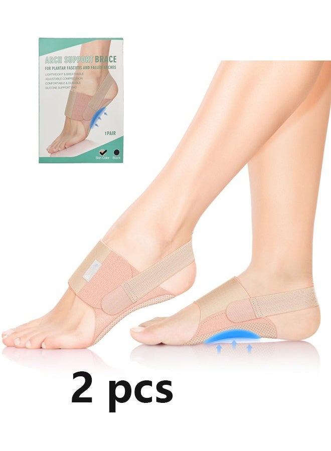 2 Pcs Arch Support Braces for Plantar Fasciitis Relief,Upgraded Non-Slip Wearable Arch Support, Built-in Orthotics, Adjustable Bands, Gel Pads for Flat Feet High & Fallen Arch Unisex - Image 1