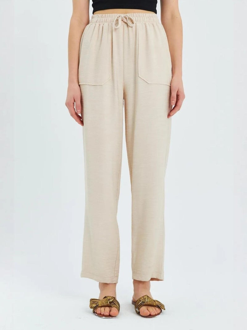 Mixray High Waist Carrot Fit Pants with Drawstring Waist - Image 4