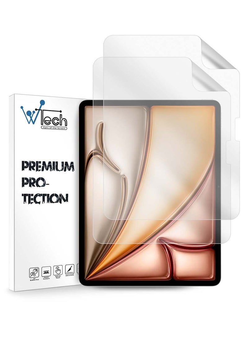 Wtech Apple iPad Air 2025 (7th Generation) M3 13 inch Wtech Premium Pure Hydrogel Matte Film Thin and Flexible Screen Protector 2 Pack - Clear - Image 1