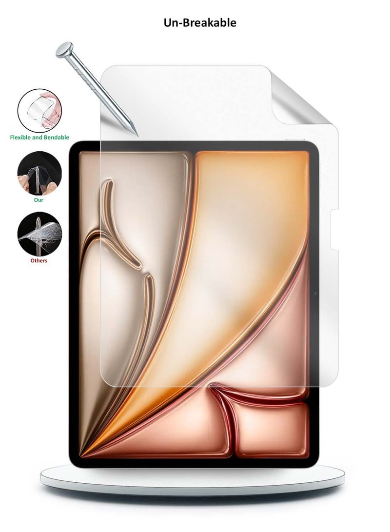 Wtech Apple iPad Air 2025 (7th Generation) M3 13 inch Wtech Premium Pure Hydrogel Matte Film Thin and Flexible Screen Protector 2 Pack - Clear - Image 3
