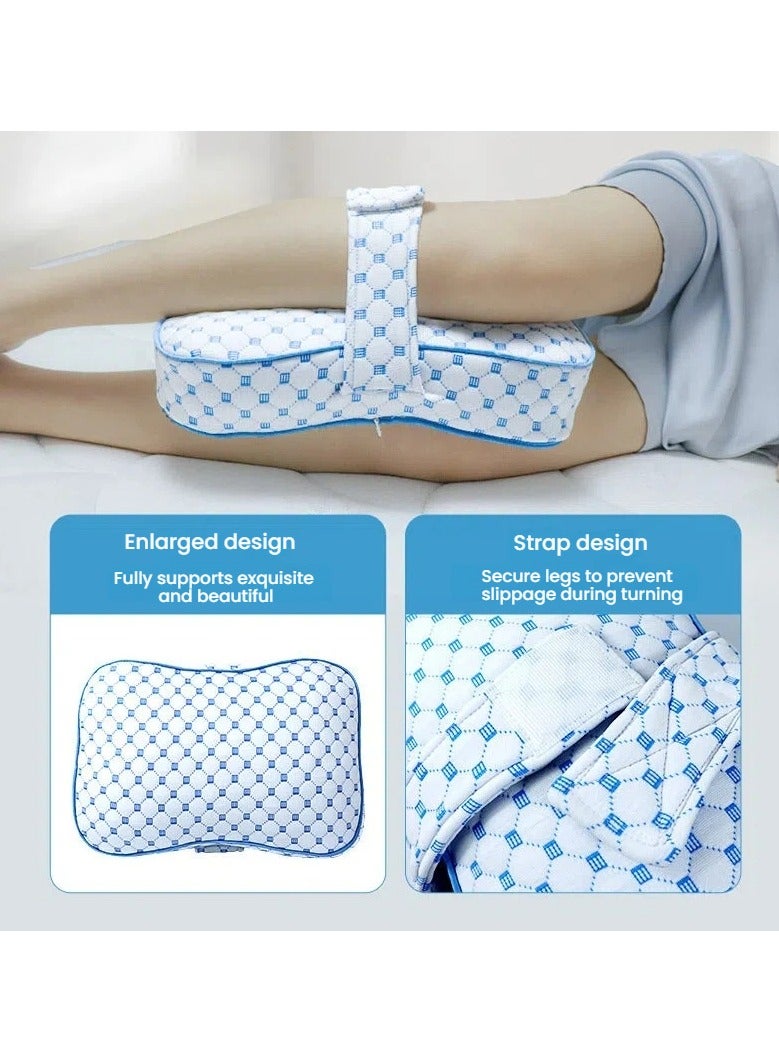 عام **وسادة ساق للحوامل - مصممة للنوم على الجنب مع حزام قابل للتعديل لدعم الركبة** - Image 3