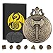 Keller & Weber Mini DND Dice Set with Steampunk Barbarian Axe Pocket Watch Shell Case 7pcs Polyhedral Metal DND Dice Set DD Gifts with Gift Box Role Playing Board Games DND Accessories Bronze - Image 2