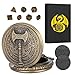 Keller & Weber Mini DND Dice Set with Steampunk Barbarian Axe Pocket Watch Shell Case 7pcs Polyhedral Metal DND Dice Set DD Gifts with Gift Box Role Playing Board Games DND Accessories Bronze - Image 4