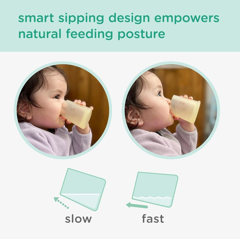 Olababy First Drinking Cup, Clear Sense 100% Silicone Learning Cup for Infants - Image 4