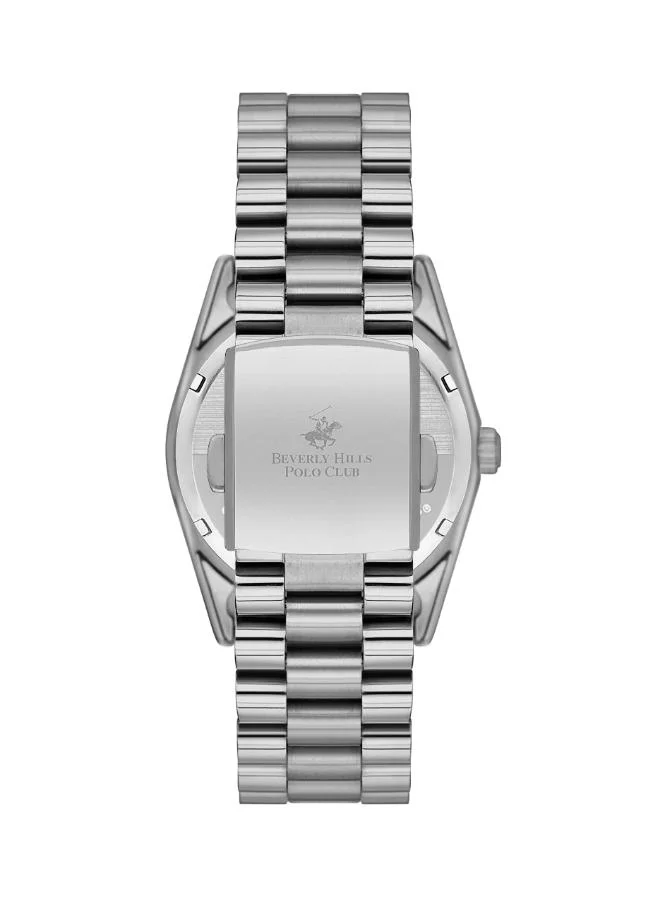 بيفرلي هيلز بولو كلوب BEVERLY HILLS POLO CLUB BP3172C.390 Men's Analog Display Watch & Metal Strap Silver