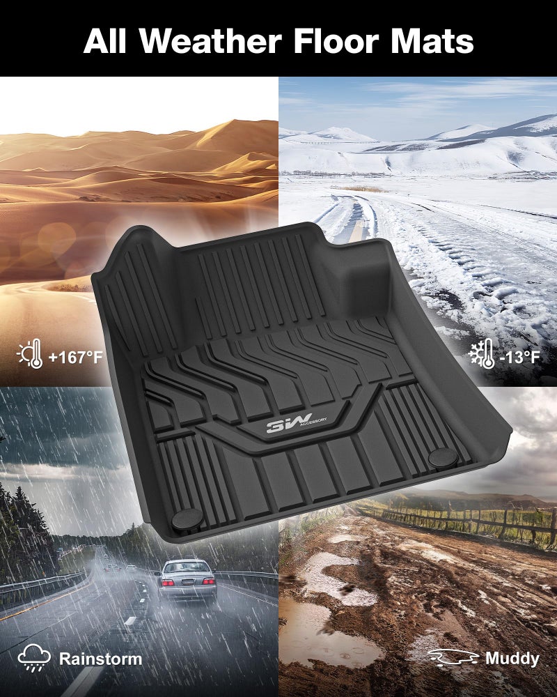 3W Floor Mats Custom Fit for Nissan Altima 2019-2023 2024 2025, TPE All Weather Accessories Custom Fit Floor Liner for Nissan Altima 1st and 2nd Row Full Set Car Mats - Image 4
