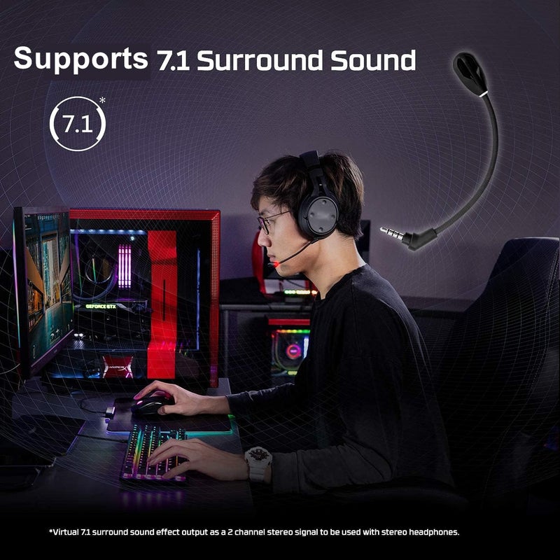 weishan Microphone Replacement for Kingston HyperX Cloud Flight/Flight S Wireless Gaming Headset, Detachable Mic Boom with LED Mute Indicator on PC PS5 PS4 Xbox Series X/S - Image 4