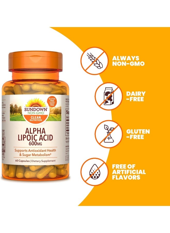 Sundown Super Alpha Lipoic Acid 600 mg, 60 Capsules