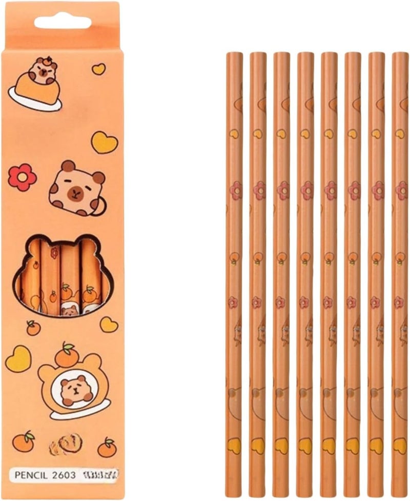 Fankayi 12PCS Capybara Wooden Graphite Pencils, Scented, HB, Cute Cartoon Pattern, Smooth Writing, Perfect for Writing, Drawing, Classroom Rewards, Party Favors - Image 1