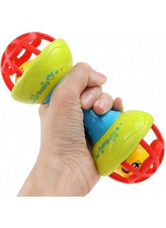 Manos Toddle Soft Ball & Dumbbell Teether Rattle Toy Pack of 2 - MulticolorInfant Toddler Rattle for Baby Girl/Baby boy  - Image 4