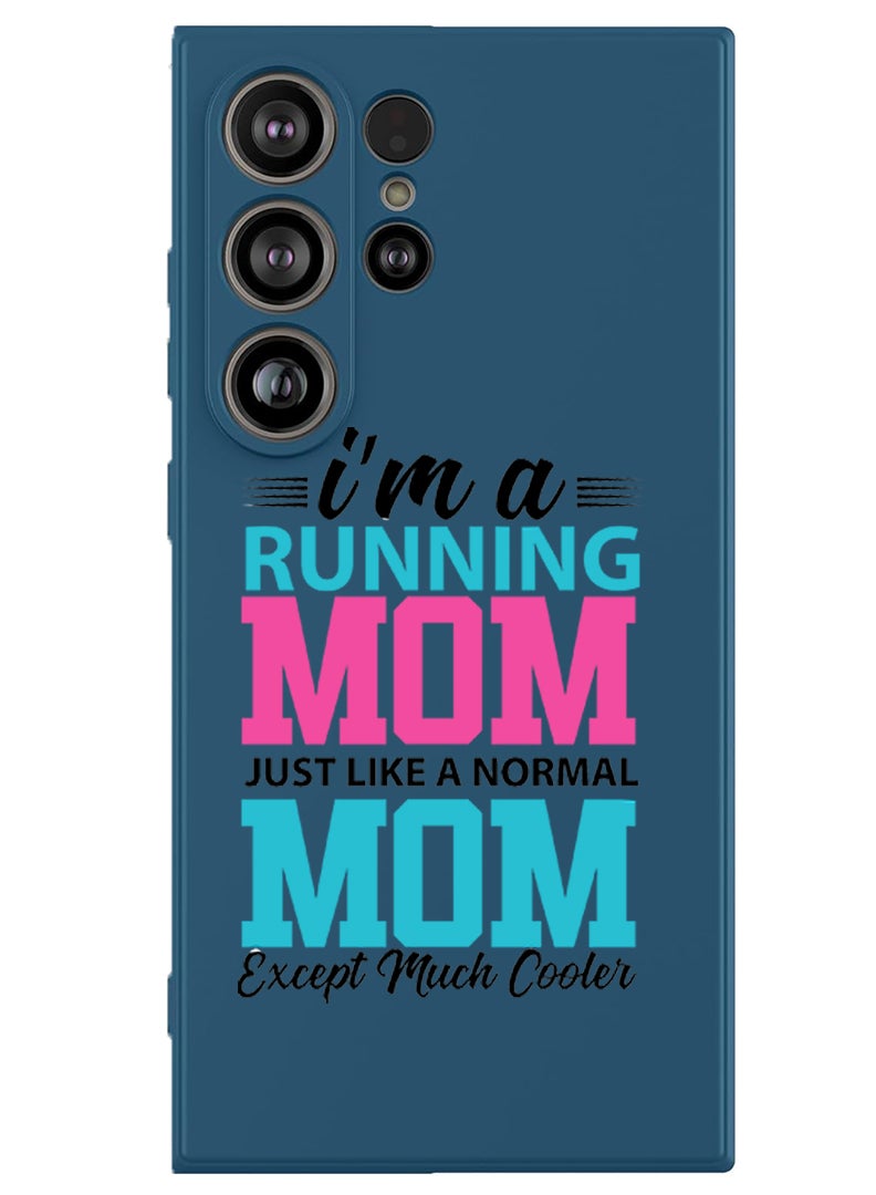 Theodor Protective Slim Fit Case Liquid Silicone Cover with Full Body Protection Anti-Scratch Shockproof Case For Samsung Galaxy S25 Ultra (Blue) - I am running mom black - Image 1