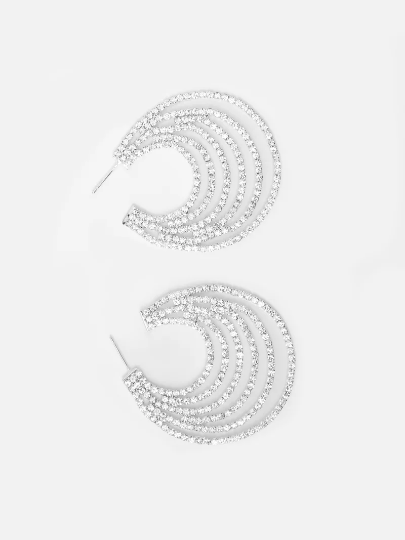 Lichi Rhinestones hoop earrings