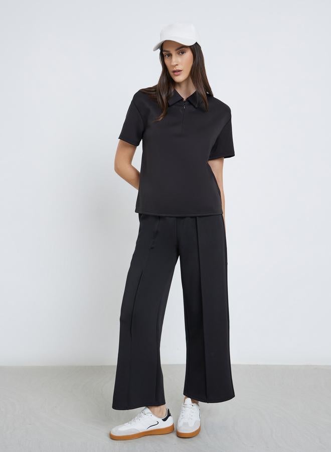 ستايلي تيشيرت بولو سادة بأكمام قصيرة - Image 2