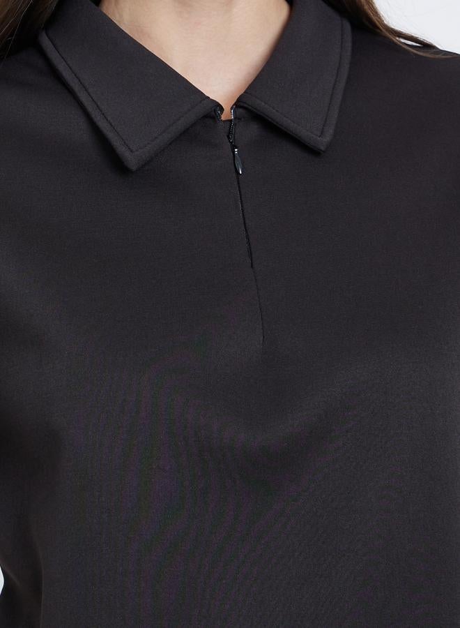 ستايلي تيشيرت بولو سادة بأكمام قصيرة - Image 3