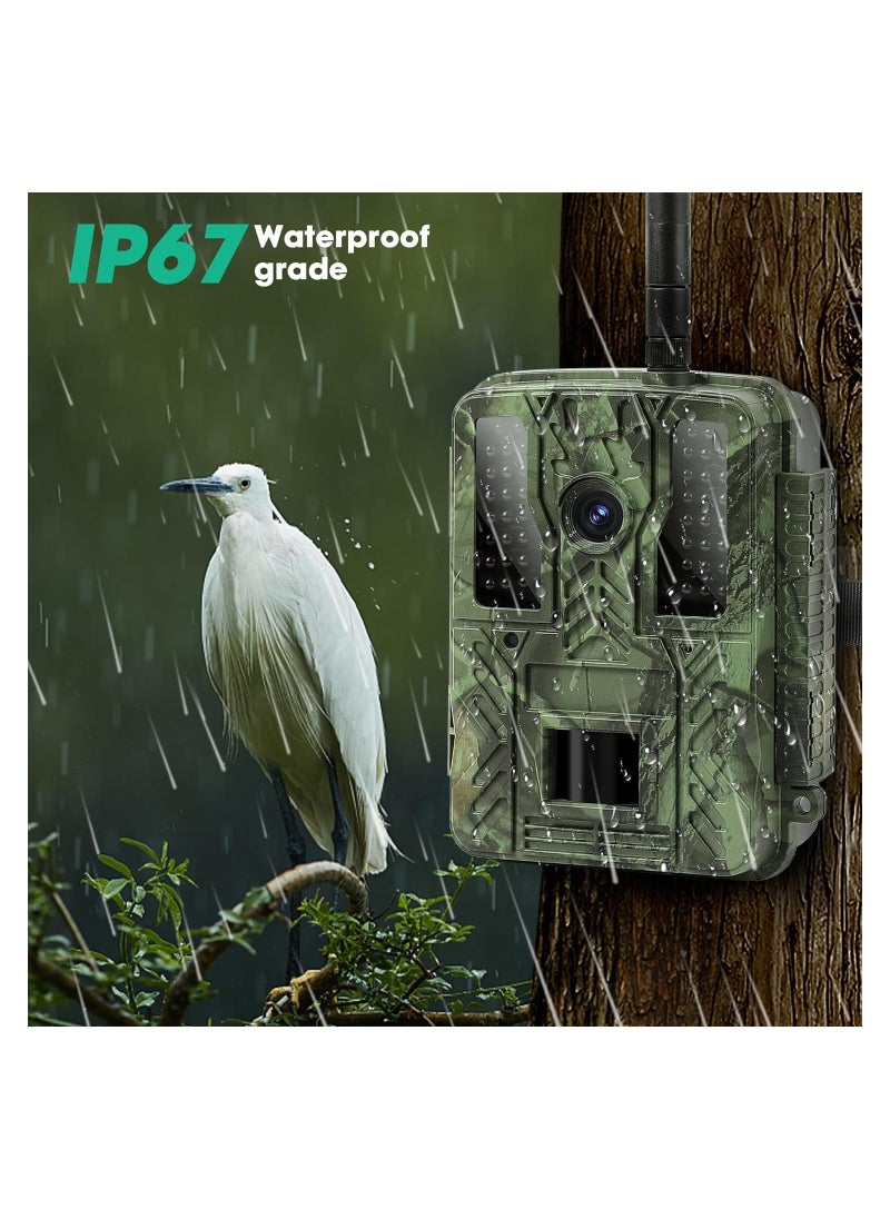 SYOSI - Trail Camera, 4K 48MP WiFi Hunting Game Camera, 0.2s Trigger Time Deer Trail Camera, Infrared Night Vision IP67 Waterproof Wireless Wide Angle Trail Camera, for Outdoor Wildlife Monitoring - Image 1