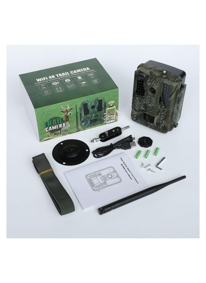 SYOSI - Trail Camera, 4K 48MP WiFi Hunting Game Camera, 0.2s Trigger Time Deer Trail Camera, Infrared Night Vision IP67 Waterproof Wireless Wide Angle Trail Camera, for Outdoor Wildlife Monitoring - Image 1
