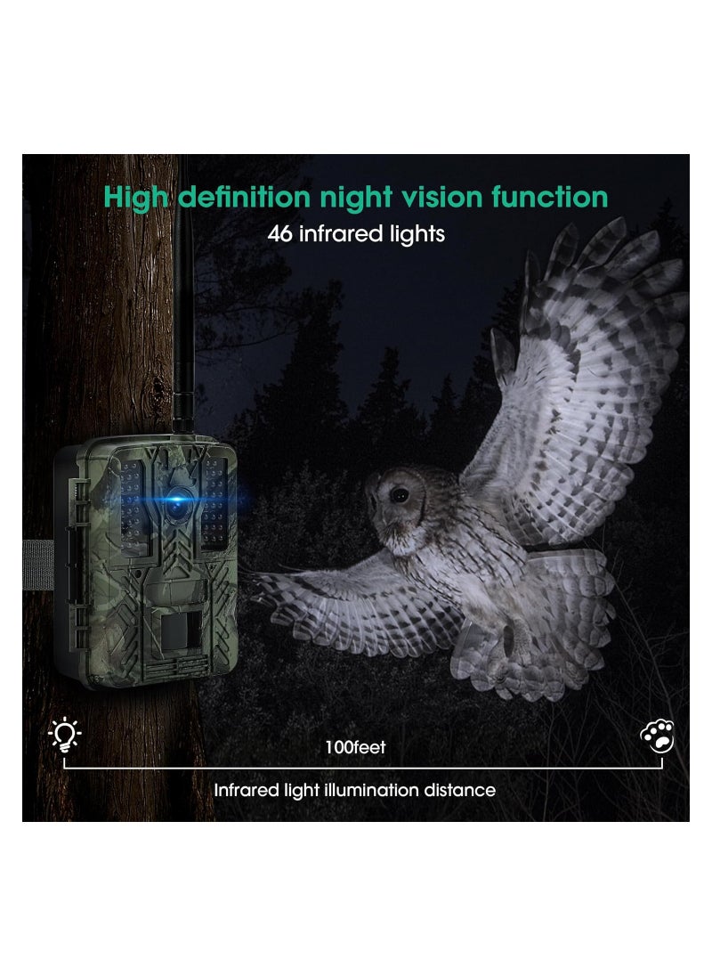 SYOSI - Trail Camera, 4K 48MP WiFi Hunting Game Camera, 0.2s Trigger Time Deer Trail Camera, Infrared Night Vision IP67 Waterproof Wireless Wide Angle Trail Camera, for Outdoor Wildlife Monitoring - Image 1