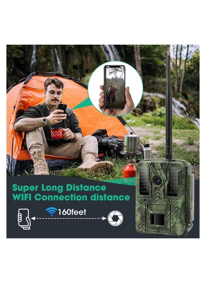 SYOSI - Trail Camera, 4K 48MP WiFi Hunting Game Camera, 0.2s Trigger Time Deer Trail Camera, Infrared Night Vision IP67 Waterproof Wireless Wide Angle Trail Camera, for Outdoor Wildlife Monitoring - Image 1