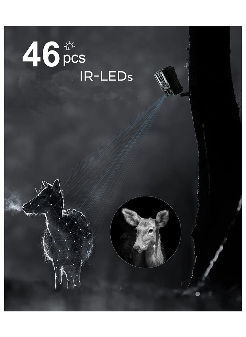 SYOSI - Trail Camera, 4K 48MP WiFi Hunting Game Camera, 0.2s Trigger Time Deer Trail Camera, Infrared Night Vision IP67 Waterproof Wireless Wide Angle Trail Camera, for Outdoor Wildlife Monitoring - Image 1
