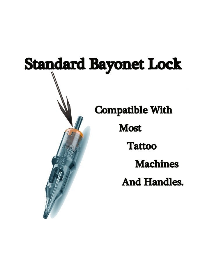 5 قطع من إبر الوشم للاستخدام مرة واحدة، إبر وشم دائرية معقمة آمنة ذات فتحة فضفاضة، مقاس 1203RS - Image 2