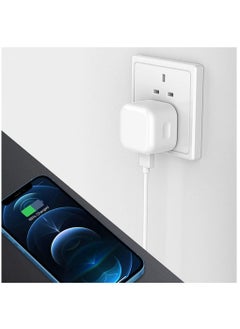 ELTRAZONE Galaxy A04 / A04s / A04 Core USB C Charger Plug 20W Dual Port USB C Fast Charger PD&QC 3.0 USB C Charging Plug Power Delivery Wall Adapter For Samsung Galaxy A04 / A04S / A04 Core (WHITE)  - Image 5