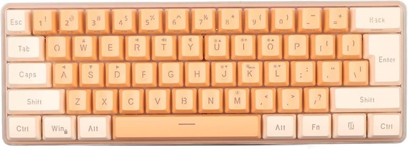 ZJchao 60 Percent Mini Gaming Keyboard 61 Keys RGB Wired Compact For Typist Yellow Orange - Image 1
