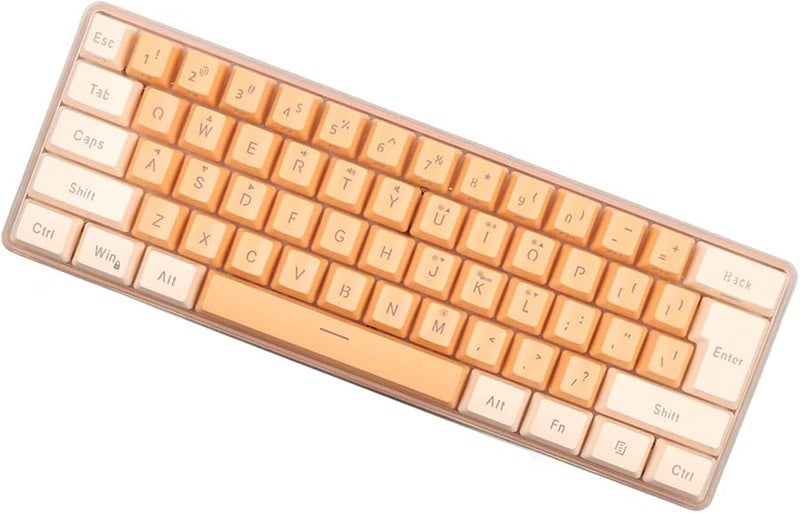 ZJchao 60 Percent Mini Gaming Keyboard 61 Keys RGB Wired Compact For Typist Yellow Orange - Image 3