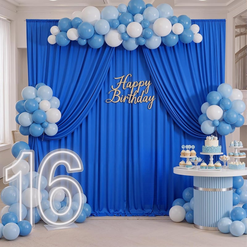 NSSONBEN 50ftx10ft Wrinkle Free Royal Blue Backdrop Curtains for Parties, 10 Panels 5x10ftThick Polyester Backdrop Drapse for Weddings Birthday Photography Background Curtains - Image 4