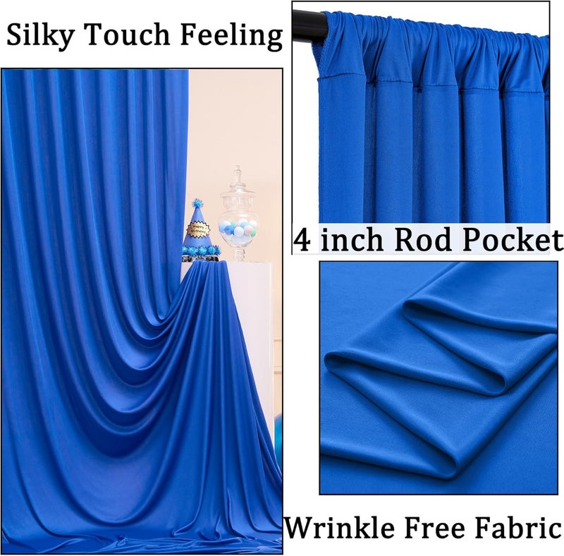 NSSONBEN 50ftx10ft Wrinkle Free Royal Blue Backdrop Curtains for Parties, 10 Panels 5x10ftThick Polyester Backdrop Drapse for Weddings Birthday Photography Background Curtains - Image 2