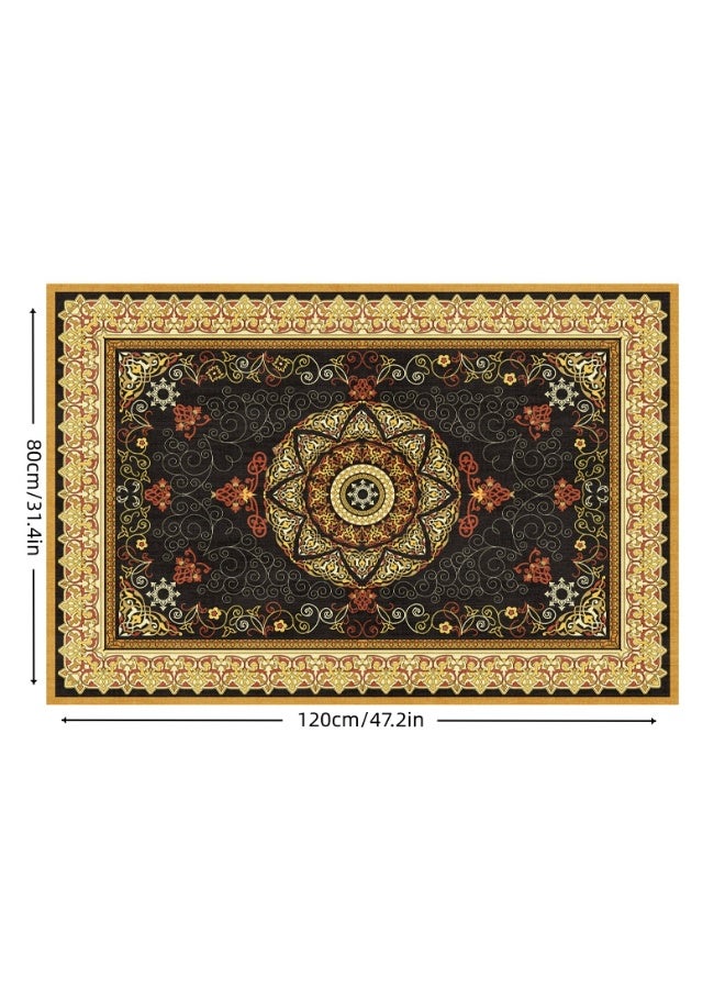 Retro Persian style living room coffee table bedroom carpet - anti slip, stain resistant, easy to clean, washable, soft and comfortable area carpet - Image 1