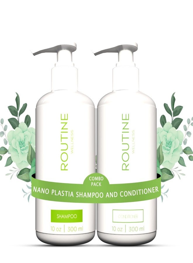 Routine Wellness Nano Plastia Shampoo & Conditioner | Professional Hair Repair & Advanced Smoothing Duo for Dry, Frizzy & Damaged Hair | Deep Hydration, Strengthening & Shine Boost | Salon-Inspired Luxury Care for Men & Women - Image 1