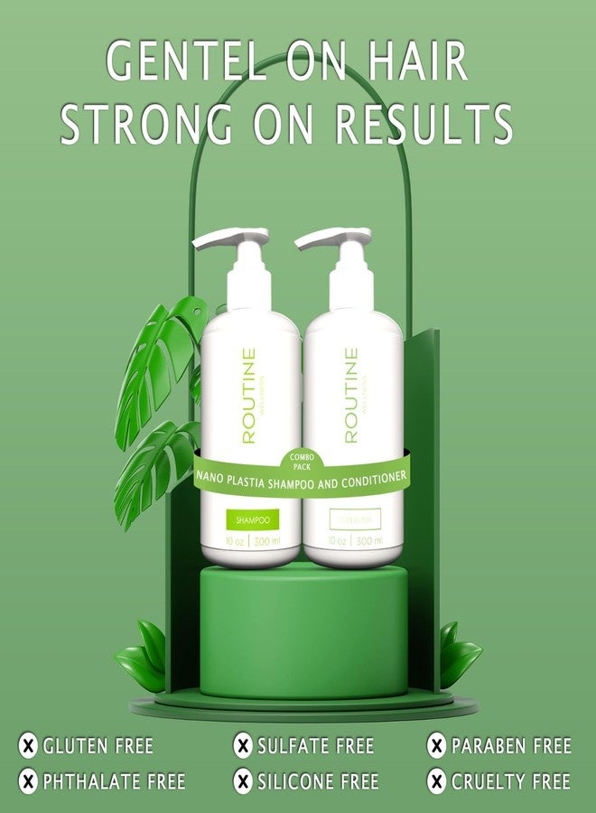 Routine Wellness Nano Plastia Shampoo & Conditioner | Professional Hair Repair & Advanced Smoothing Duo for Dry, Frizzy & Damaged Hair | Deep Hydration, Strengthening & Shine Boost | Salon-Inspired Luxury Care for Men & Women - Image 2