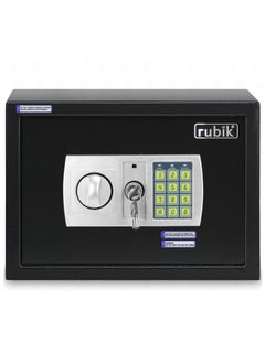 Rubik Safe Box with Key and Pin Code Keypad A4 Documents Size Security Safety Locker for Cash Jewelry Passports (25x35x25cm) Black/Silver  - Image 5