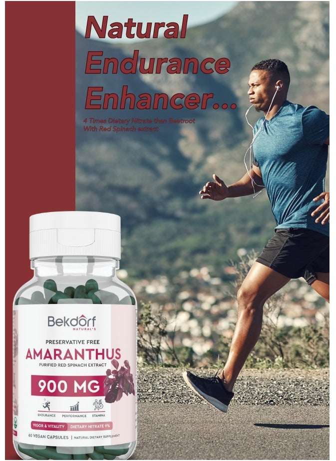 Bekdorf - Amaranthus Purified Red spinach Extract Vigor And Vitality- 60 Vegan Capsules - Image 1